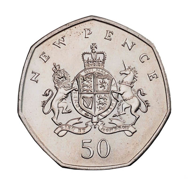 Royal Arms fifty pence piece